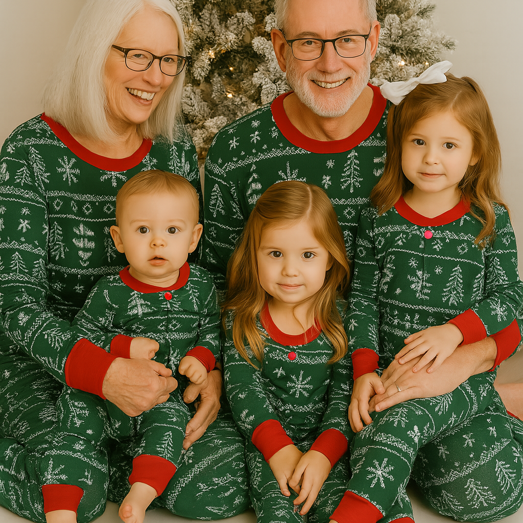 pyjama noel famille vert rouge noel