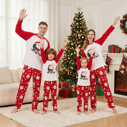 pyjamas noel famille assorti en coton père noël rouge et blanc
