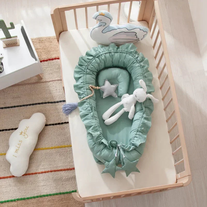 reducteur-de-lit-bebe-vert-coton