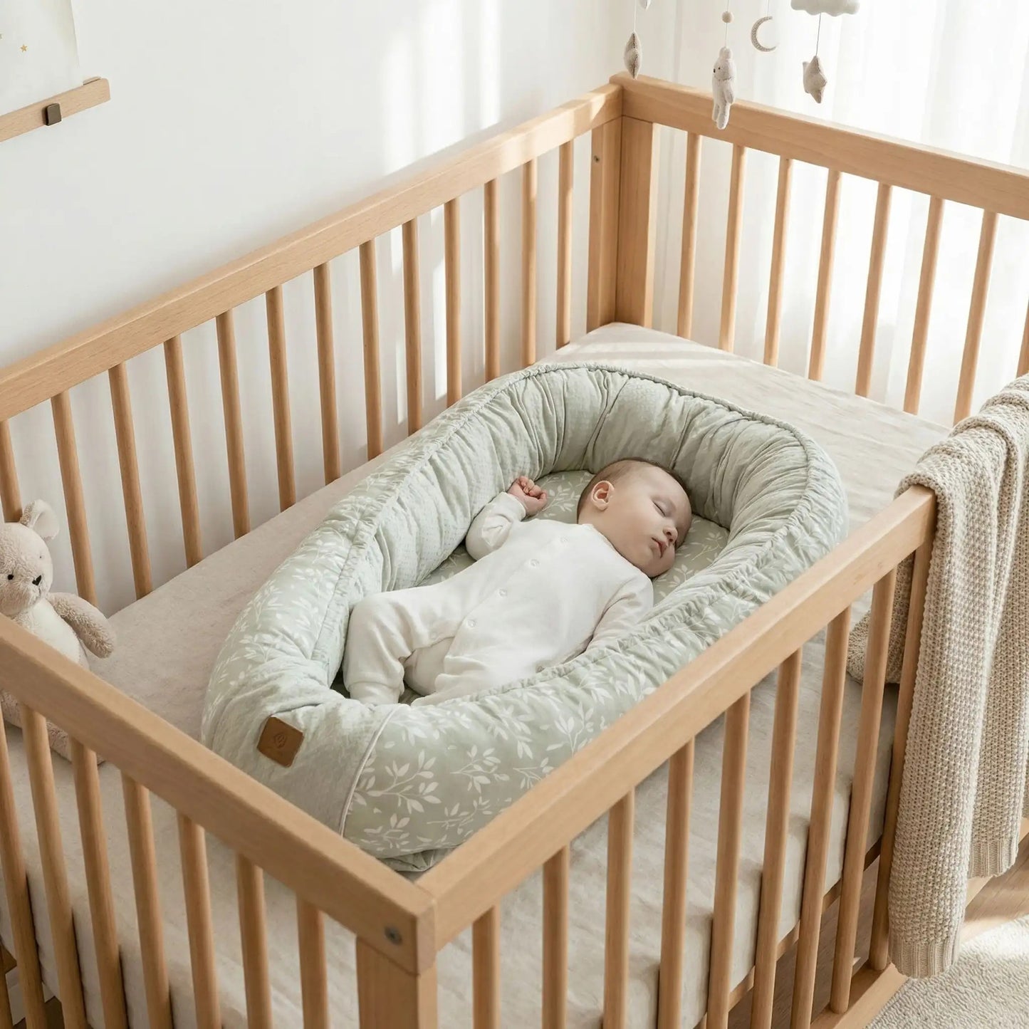 reducteur de lit coton vert nature