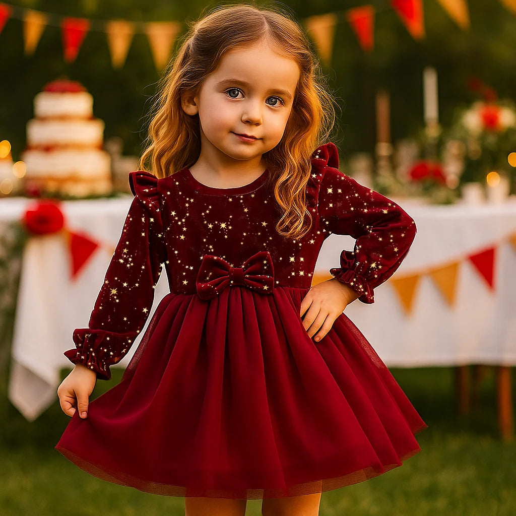 petite fille portant une robe festive de noel pour enfant