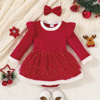 Robe noel bebe fille | Merveille en rouge™