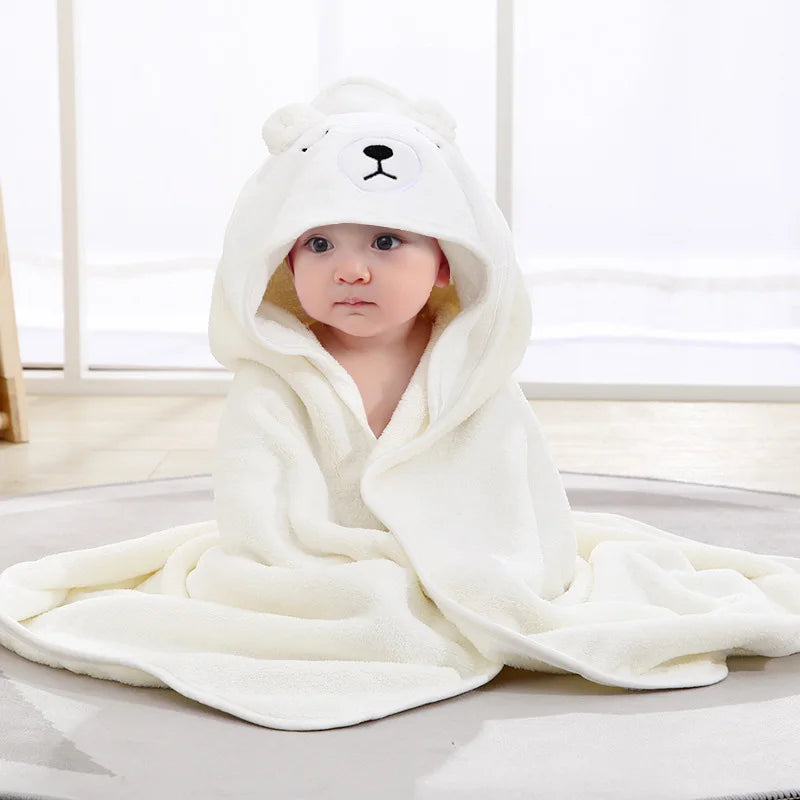 sortie de bain bébé ours blanc