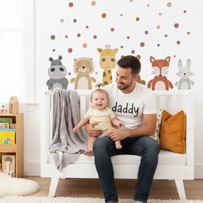 Stickers muraux enfant animaux repositionnable