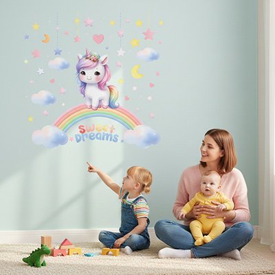  Stickers muraux enfant arc en ciel