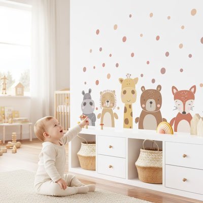 Stickers muraux enfant girafe