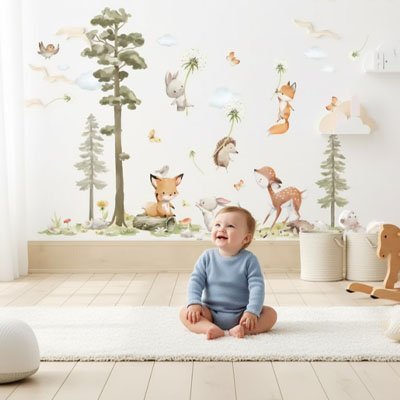 Stickers muraux enfant renard