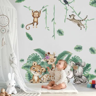 Stickers muraux enfant savane