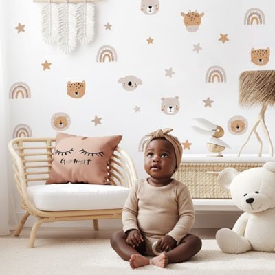 Stickers muraux enfant terracotta
