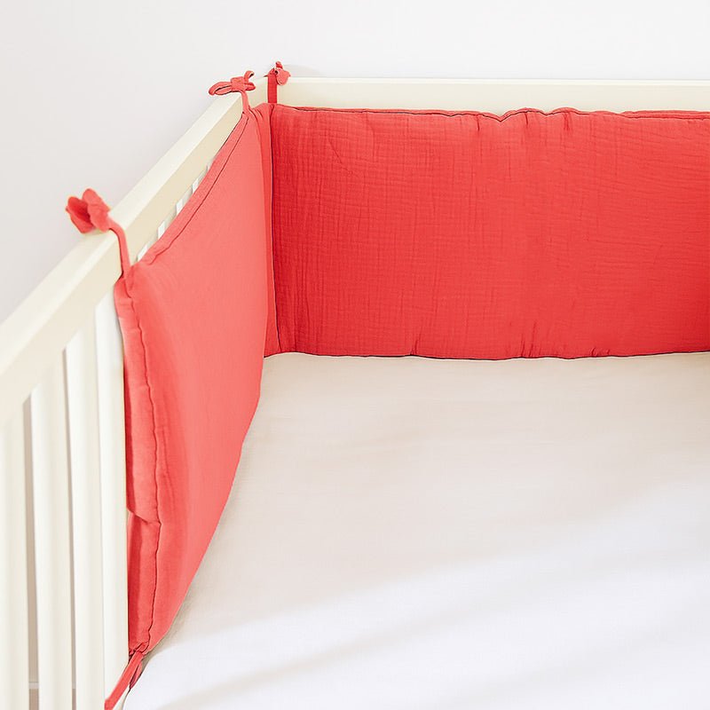 tour de lit bébé en coton bio papate fraise