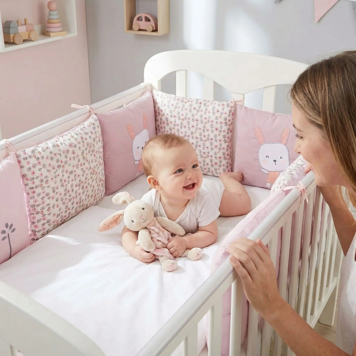 tour de lit bebe rembourre fille