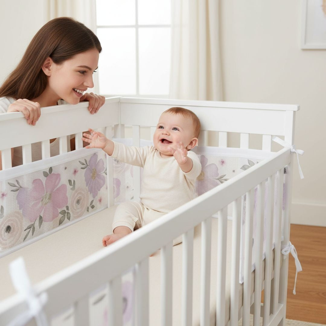 tour de lit bebe respirant fille securitaire maille respirante anti etouffement