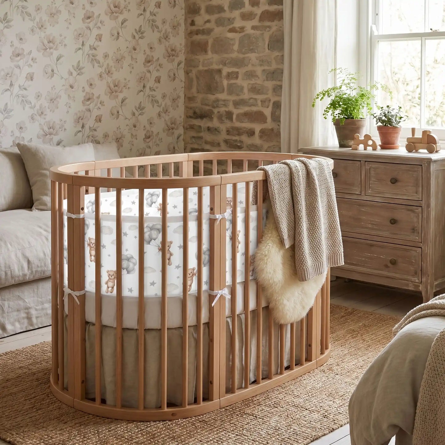 tour de lit bébé respirant pour éviter suffocation