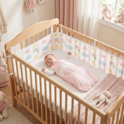 tour de lit bébé respirant pour fille licorne