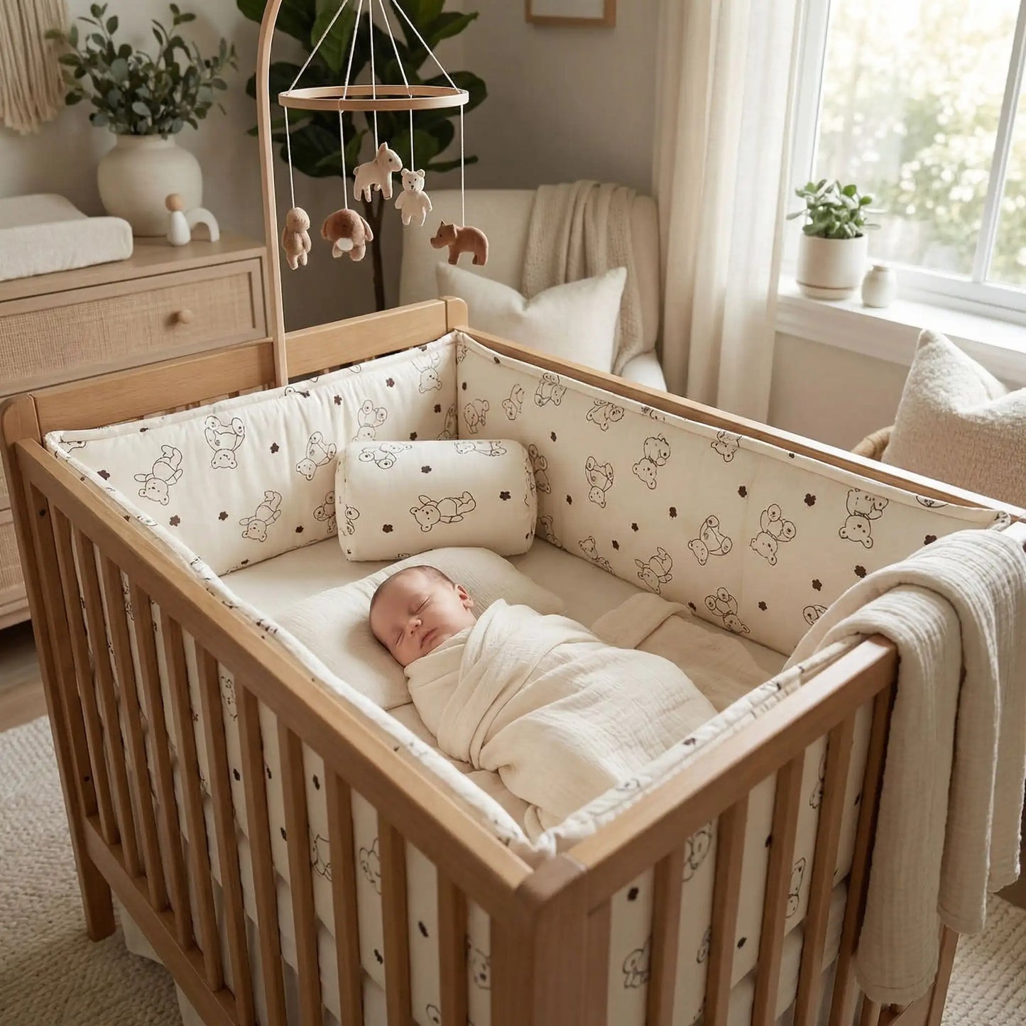 tour de lit ourson blanc
