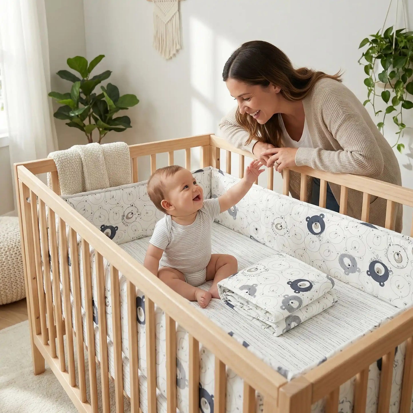 tour de lit ourson coton
