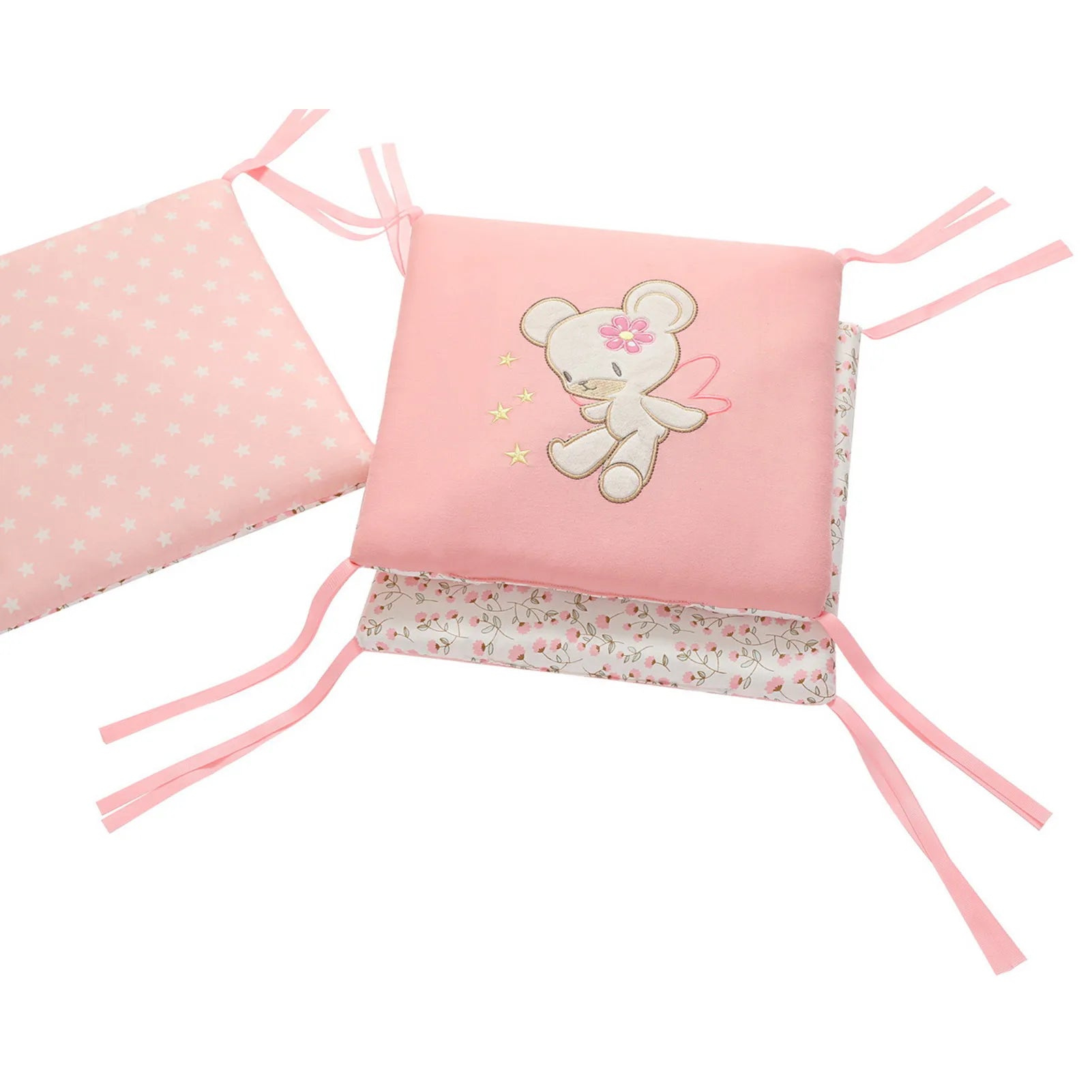 tour de lit ourson coussin de lit rose