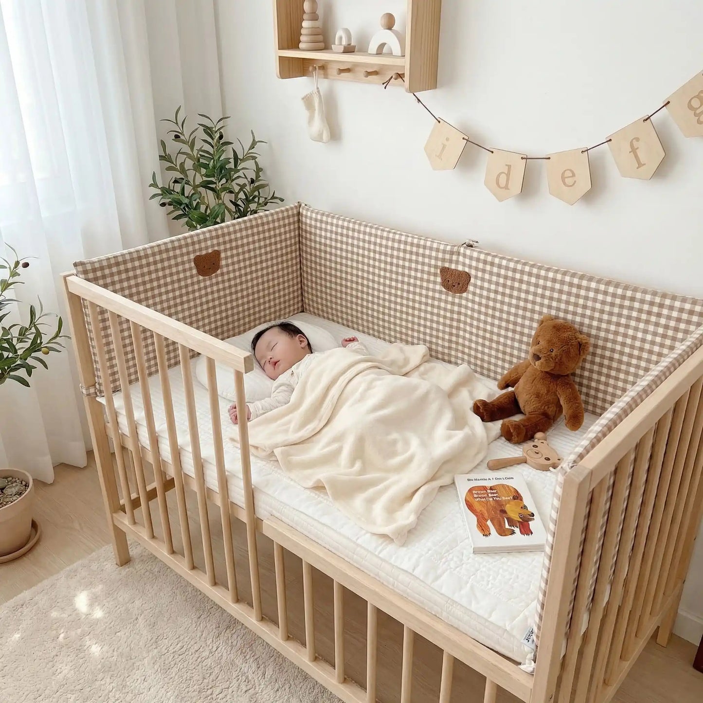 tour de lit ourson pour une decoration chambre naturelle