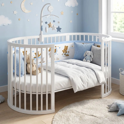 tour de lit respirant bleu oursons