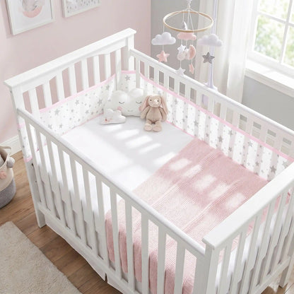tour de lit respirant fille étoile rose