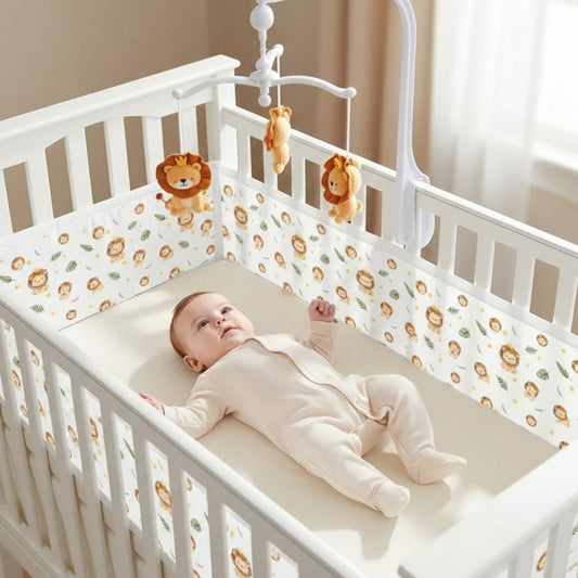 tour de lit respirant lion pour empecher bebe de se cogner