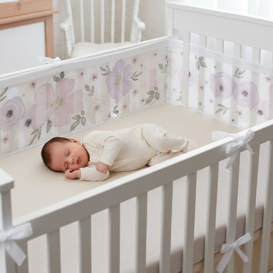 tour de lit respirant pour bebe qui se cogne contre les barreaux