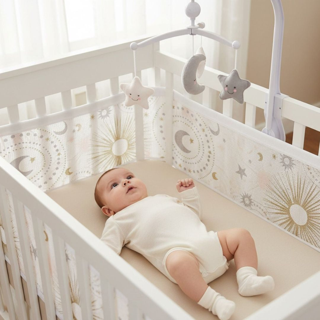 tour de lit respirant pour prevenir la mort subite du nourrisson