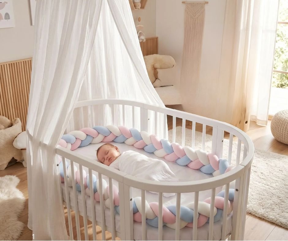 tour de lit tressé 3 brins pour décoration de la chambre enfant