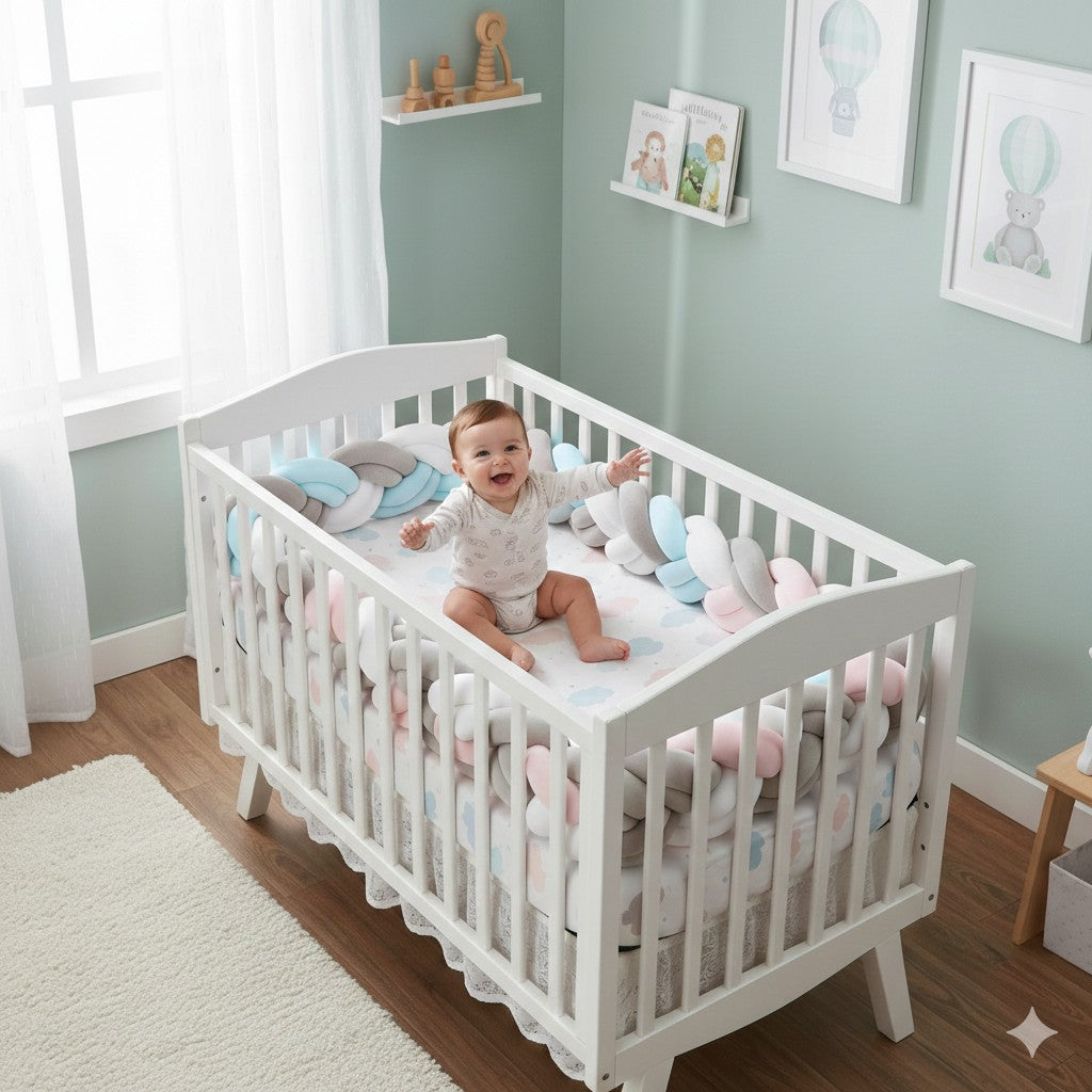 tresse de lit 2 m bleu ambiance cocooning