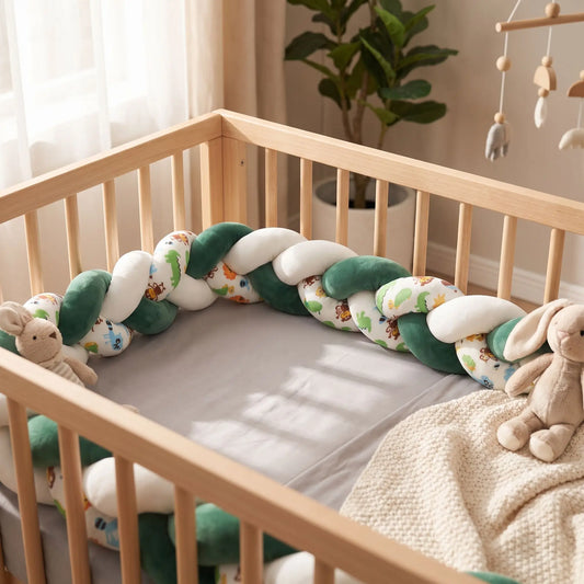 gros plan sur le tissu de la tresse de lit vert foncé blanche avec motifs animaux de la jungle