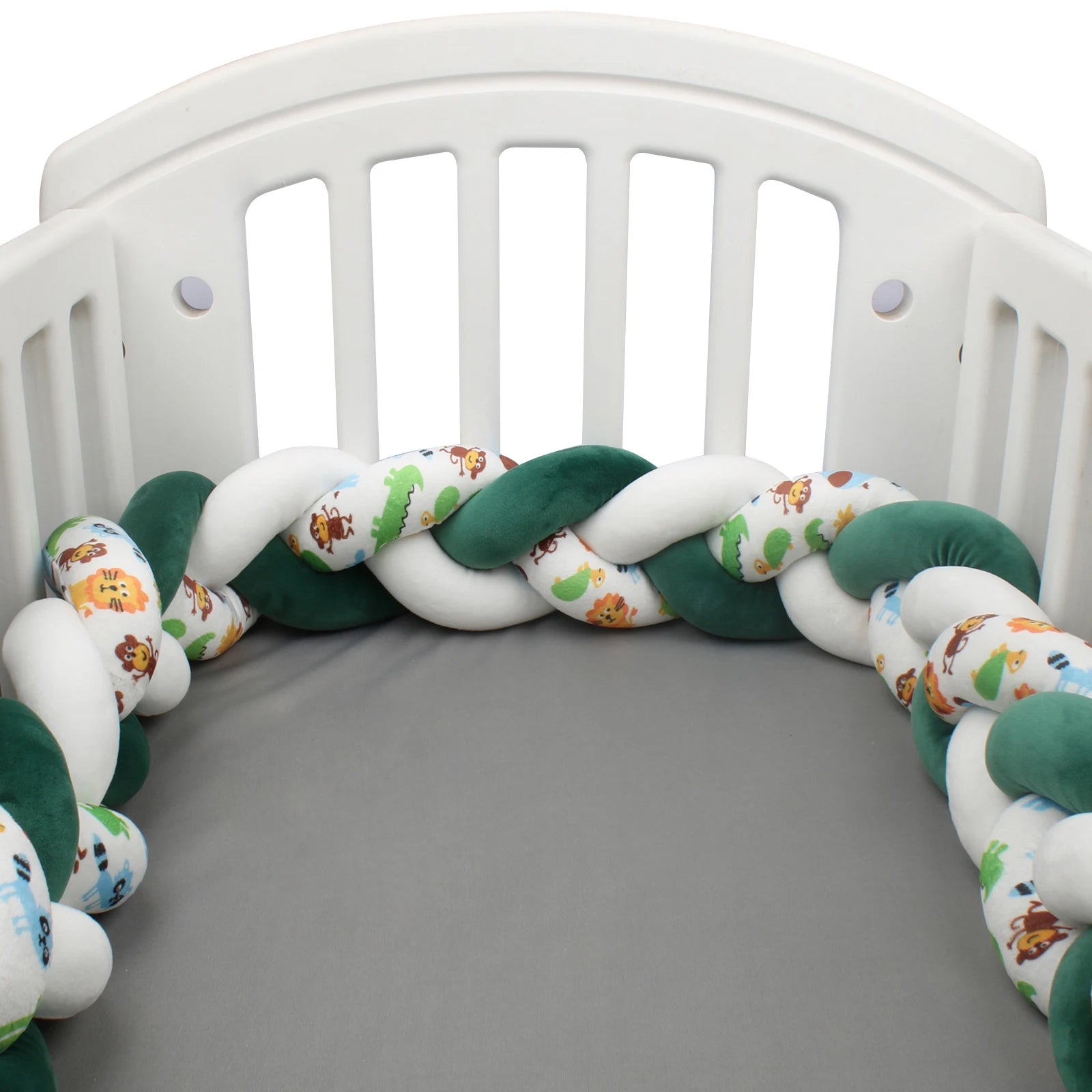 tresse de lit 400 cm vert avec motifs animaux