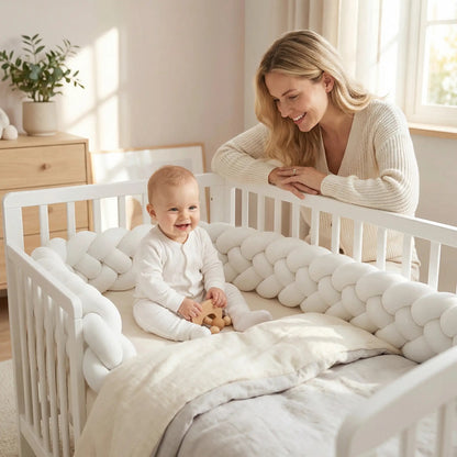 tresse de lit bebe blanche 6 brins