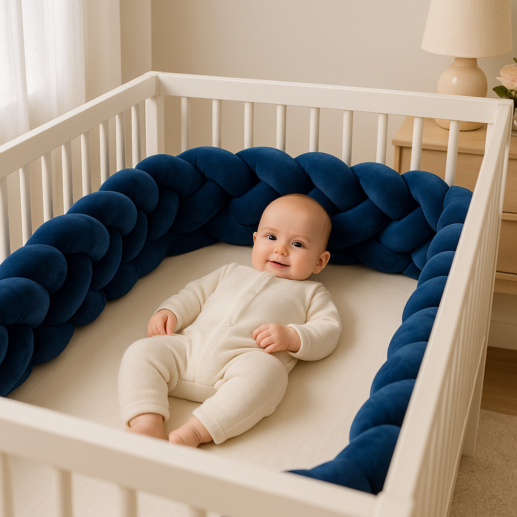 tresse de lit bebe bleu marine