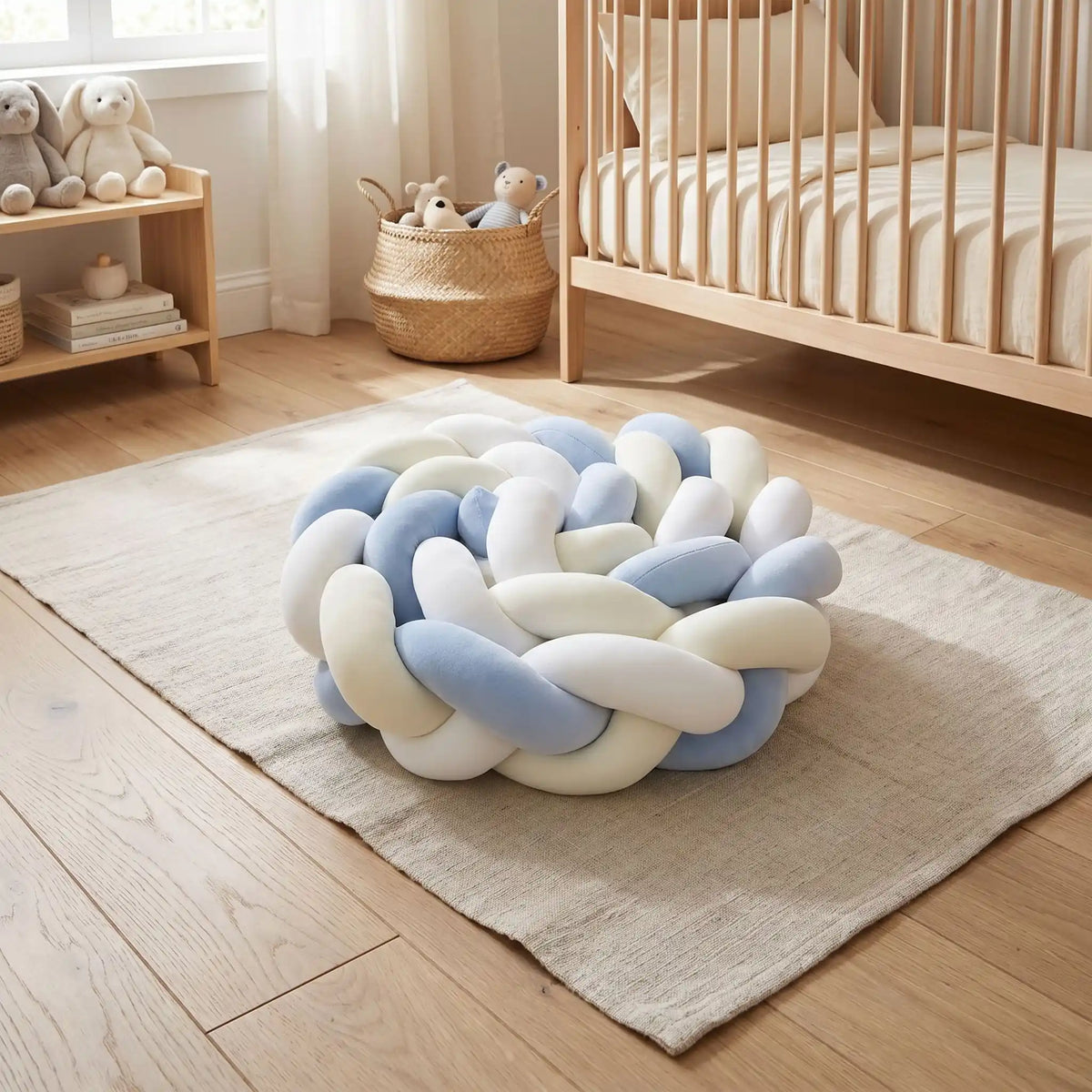 tresse de lit bébé coussin décoratif pour déco chic chambre enfant