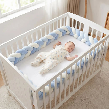 tresse de lit bébé garçon bleu ciel vanille