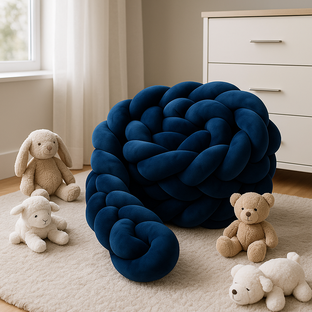 tresse de lit bleu 200 cm