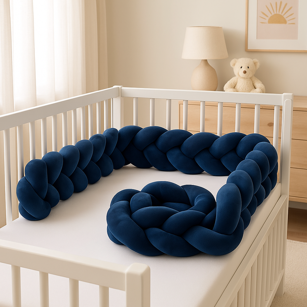 tresse de lit bleu marine ocean coton