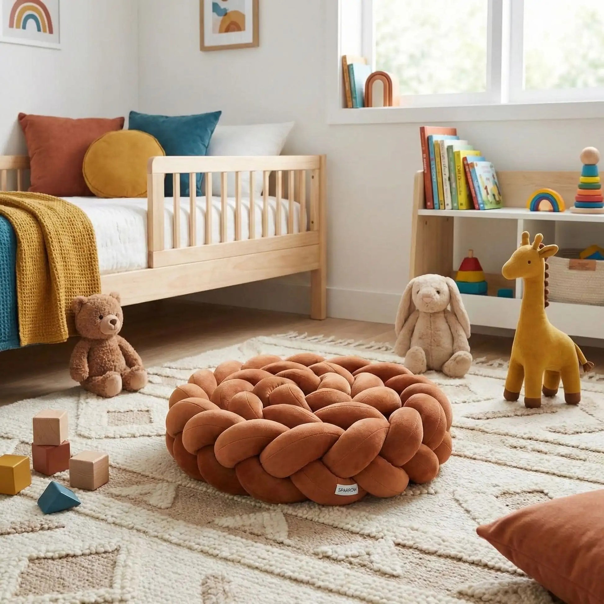 tresse de lit terracotta coussin enfant