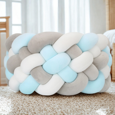 tresse tour de lit bleu garcon