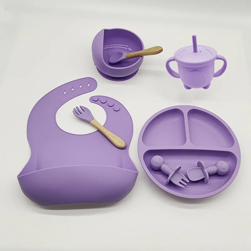 vaisselle pour bebe silicone violet