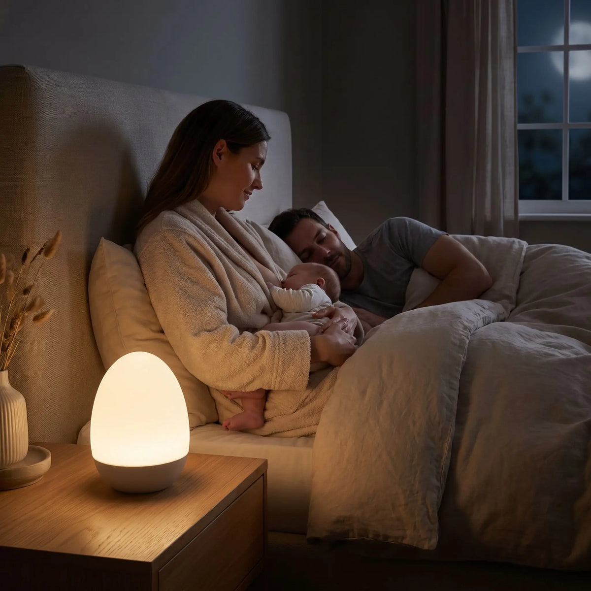 Veilleuse bébé œuf idéale pour l'allaitement nocturne et la chambre de bébé sans réveiller son partenaire