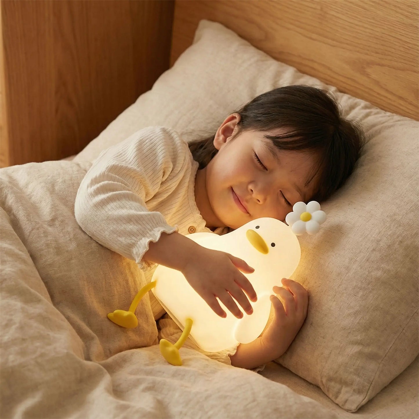 veilleuse canard fleur