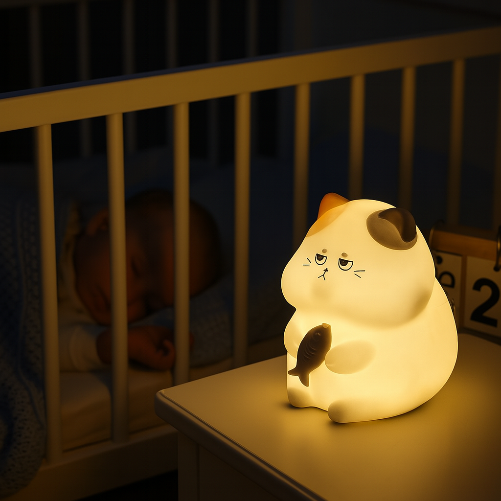 veilleuse chat poisson