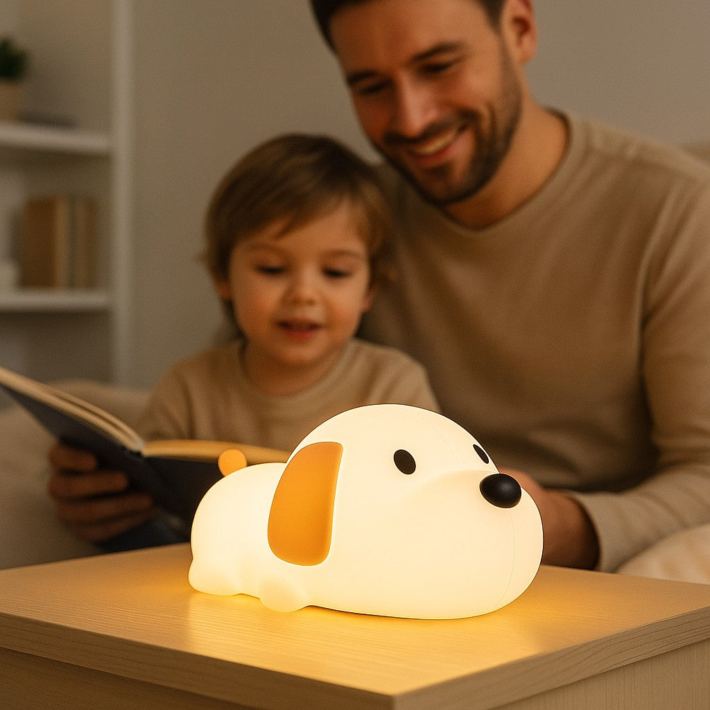 veilleuse chiot tactile