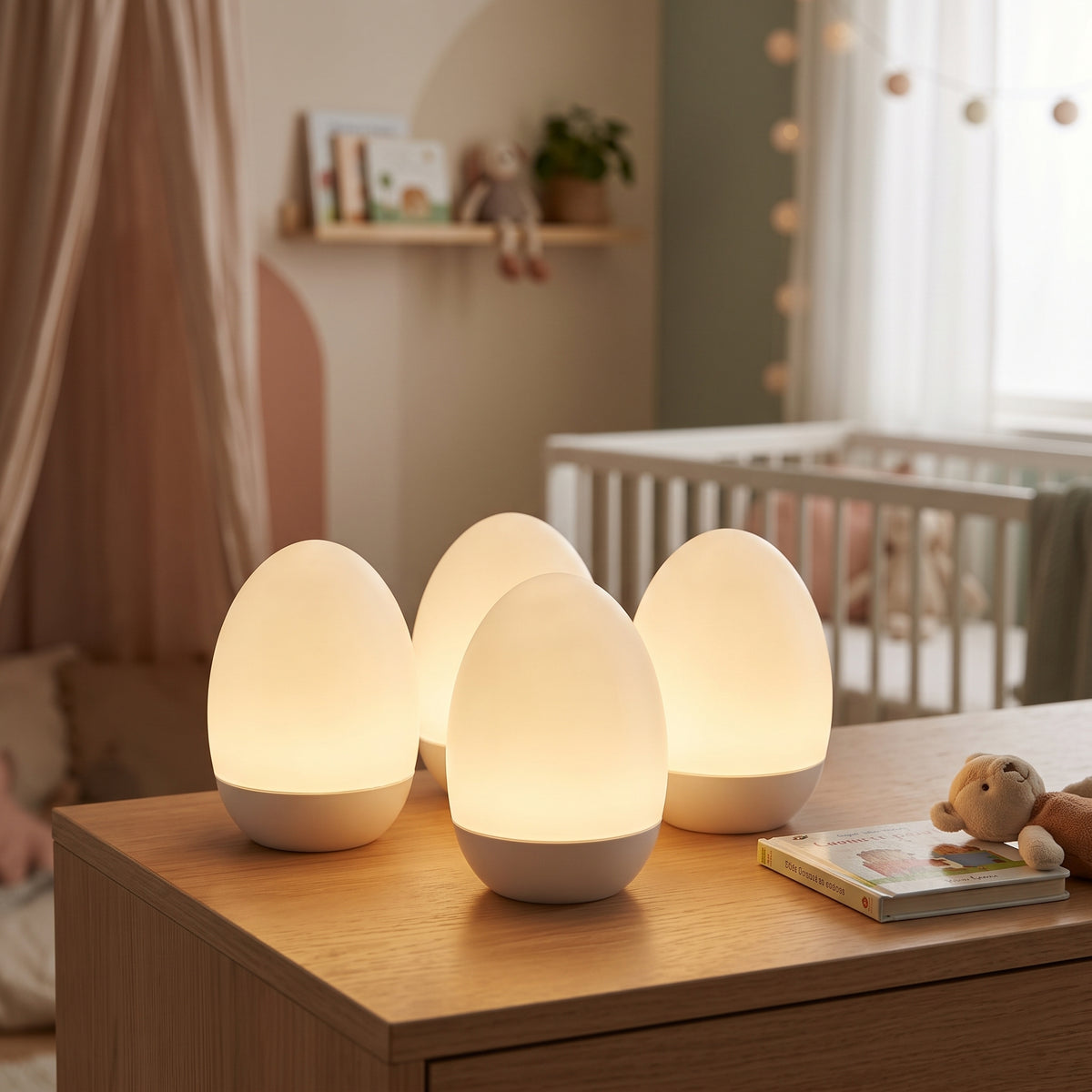 Veilleuse Bébé Œuf Tactile — Idéale Allaitement & Nuit