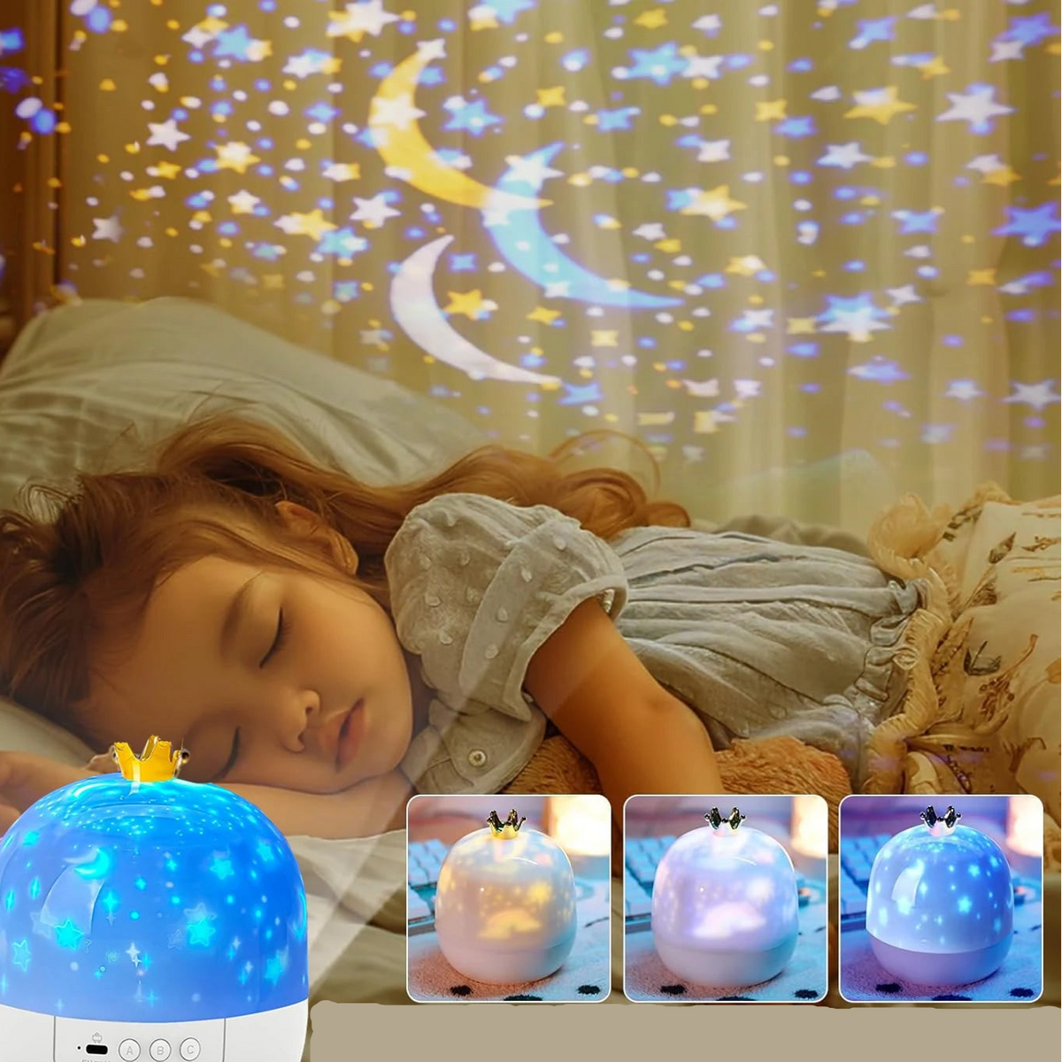 veilleuse bébé projecteur fond marin 3 réglages d'intensité bluetooth