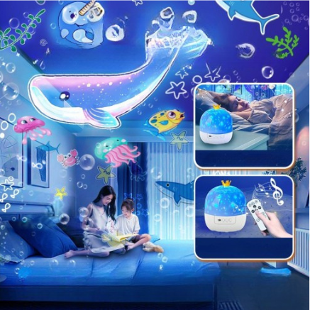 VEILLEUSE MUSICALE BÉBÉ | Projecteur couronnes d'étoiles™