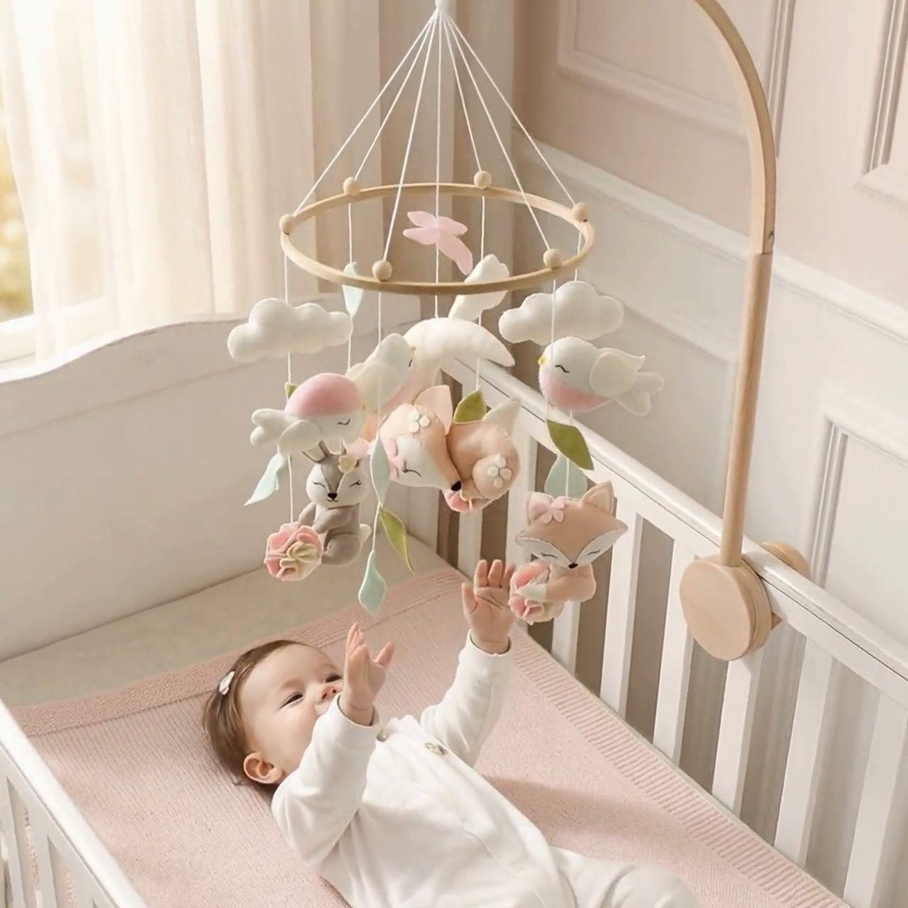 Mobile bébé | Cerfs et lapins dans les nuages™